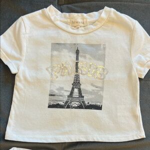 4T btween White Paris Eiffel Tower Tee